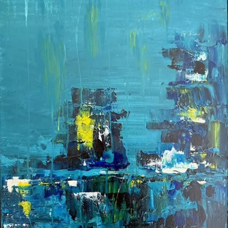Silent Currents — acrylic painting by Sonal Kering
